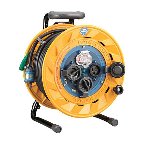 ハタヤリミテッド 防雨型リール30mコンセント穴3個 漏電過負荷短絡保護兼用型遮断機付 1台(BF-301K) 目安在庫\u003d○