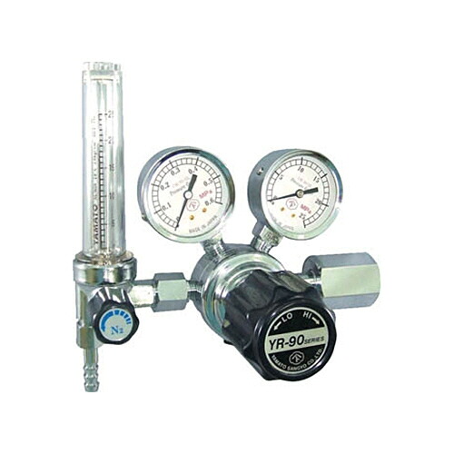 ヤマト産業 汎用小型圧力調整器 YR-90F(流量計付) 1個(YR90FN2TRC) 取り寄せ商品
