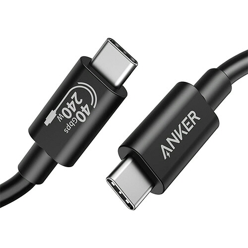 アンカージャパン ANKER 515 USB-C&USB-C ケーブル(USB4対応) 1.0m ブラック 1本(A8487011) 取り寄せ商品