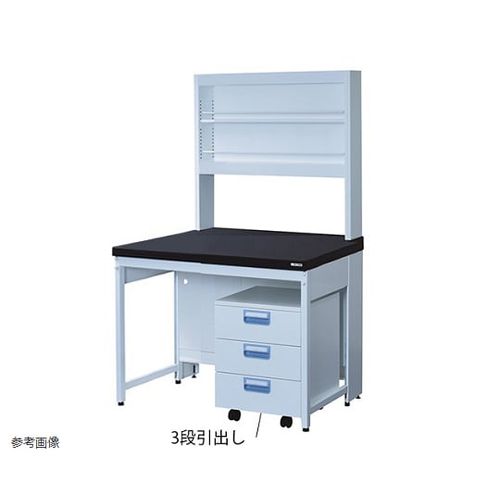 アズワン サイド実験台 スチールタイプ・フラット・試薬棚・ワゴン付き １２００×６００×８００／１９００mm (1台)(3-4124-01) 取り寄せ商品