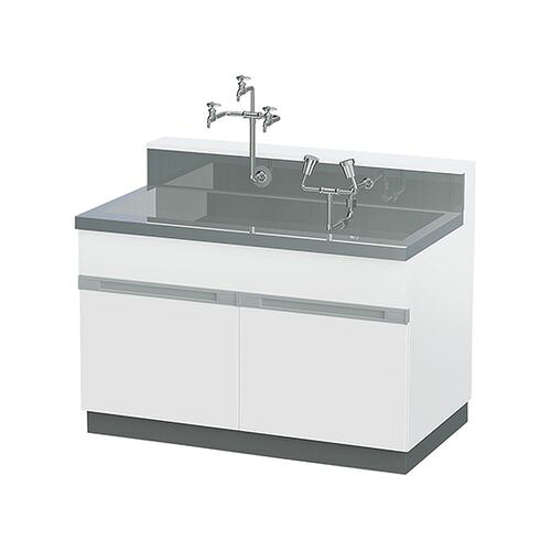 アズワン 流し台(緊急用洗眼器付き) (1台)(4-1147-01) 取り寄せ商品|コンプモト 店
