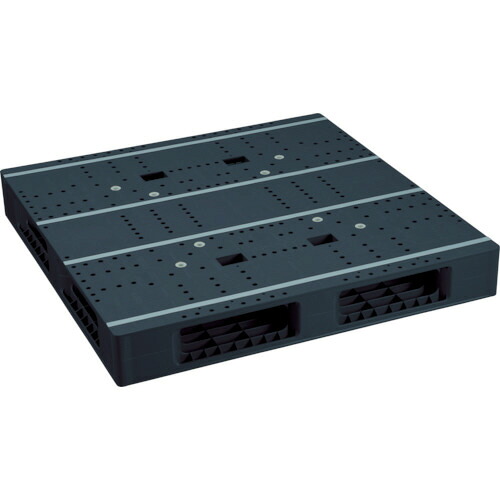 日本プラパレット プラスチックパレット ZFR-1111E-RR 両面四方差し 黒 1台(ZFR-1111E-RR-BK) 目安在庫\u003d○