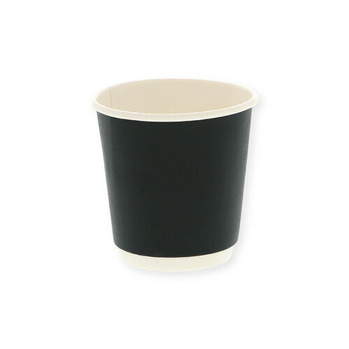 シモジマ 紙コップ 二重断熱カップ 4オンス(120ml) 黒無地 1セット(1000個:40個×25パック)(4901755677584 x25) 目安在庫\u003d○