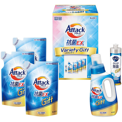 花王 花王 アタック抗菌EXバラエティーギフト【アタック抗菌EX詰替用×3、アタック抗菌EX・キュキュットクリア除菌×各1】(V6087605) 取り寄せ商品
