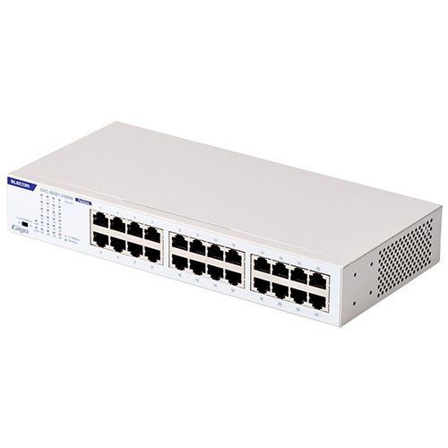 エレコム ELECOM Giga対応スイッチングハブ(金属筐体/電源内蔵) 24ポート ホワイト 1セット(3台)(4549550400510 x3) 取り寄せ商品｜コンプモト　店