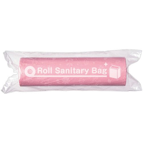 TPS サニタリーポリ袋 再生原料入り ロールタイプ ピンク 1セット(2500枚:50枚&times;50本)(4582796052174 x50) 取り寄せ商品｜コンプモト　店