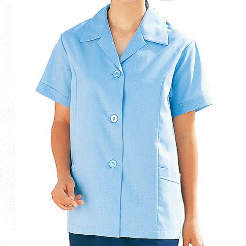 ミドリ安全 女性用 半袖スモック WS2100上 サックス 3L 1着(WS2100-UE-3L) 目安在庫\u003d○