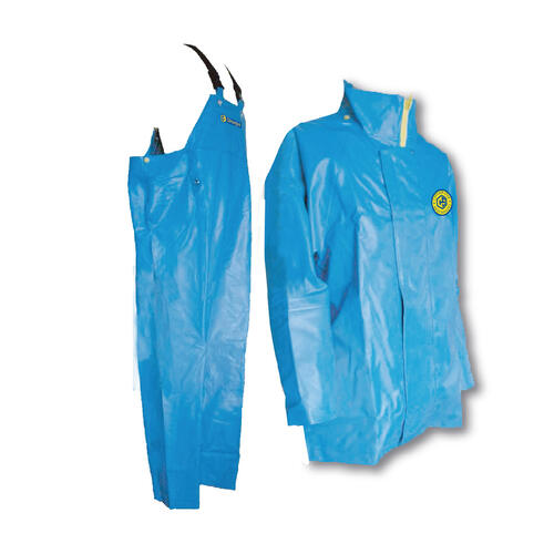 価格相談可】漁師用雨合羽 M ライトブルー 日本製水産カッパアウトドア