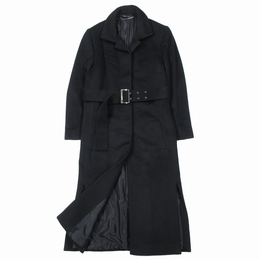 【グッチ】トムフォード期　ロングコート カシミヤ混 40 黒　比翼ボタン GUCCI 美品◎GUCCI グッチ 102283 トムフォード期 ダブル