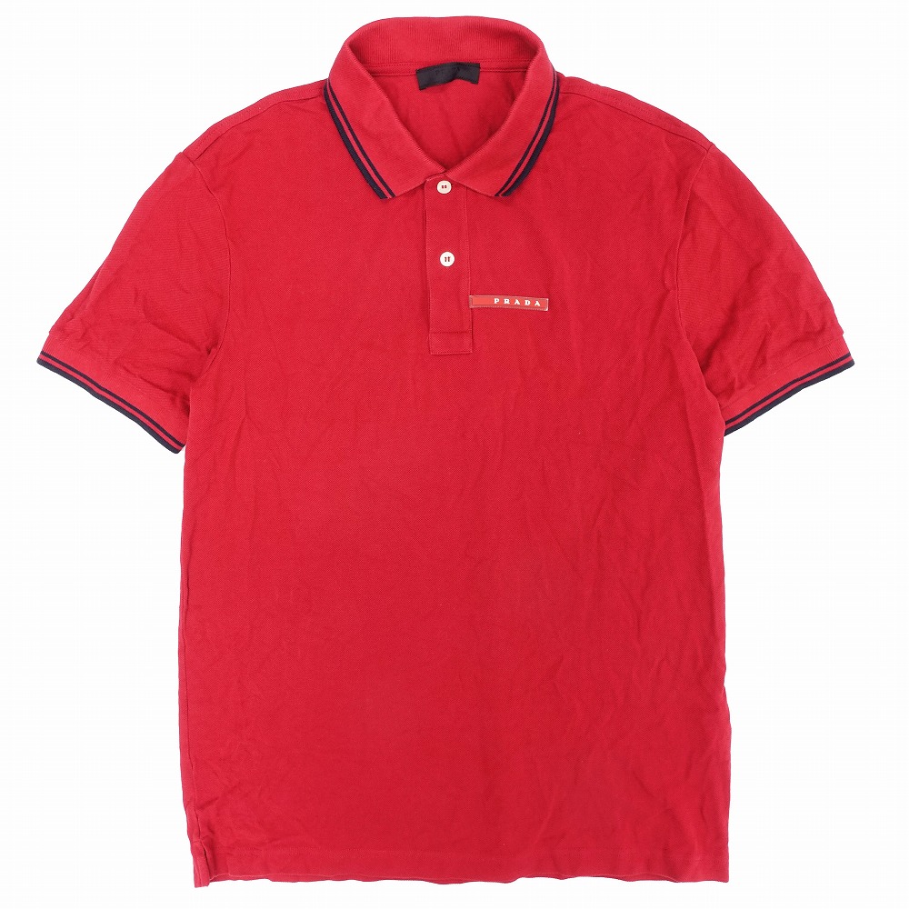 PRADA SPORT ネイビー 半袖ポロシャツ Mサイズ　美品　赤タグ 楽天市場】PRADA 2018ss Logo Design Polo SJJ887 R122 322