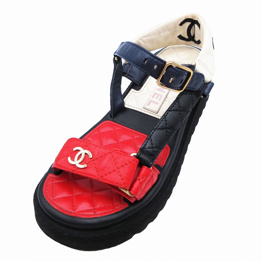 CHANEL シャネル チェーントングサンダル　38C 楽天市場】【靴】CHANEL シャネル トング サンダル ココマーク レザー