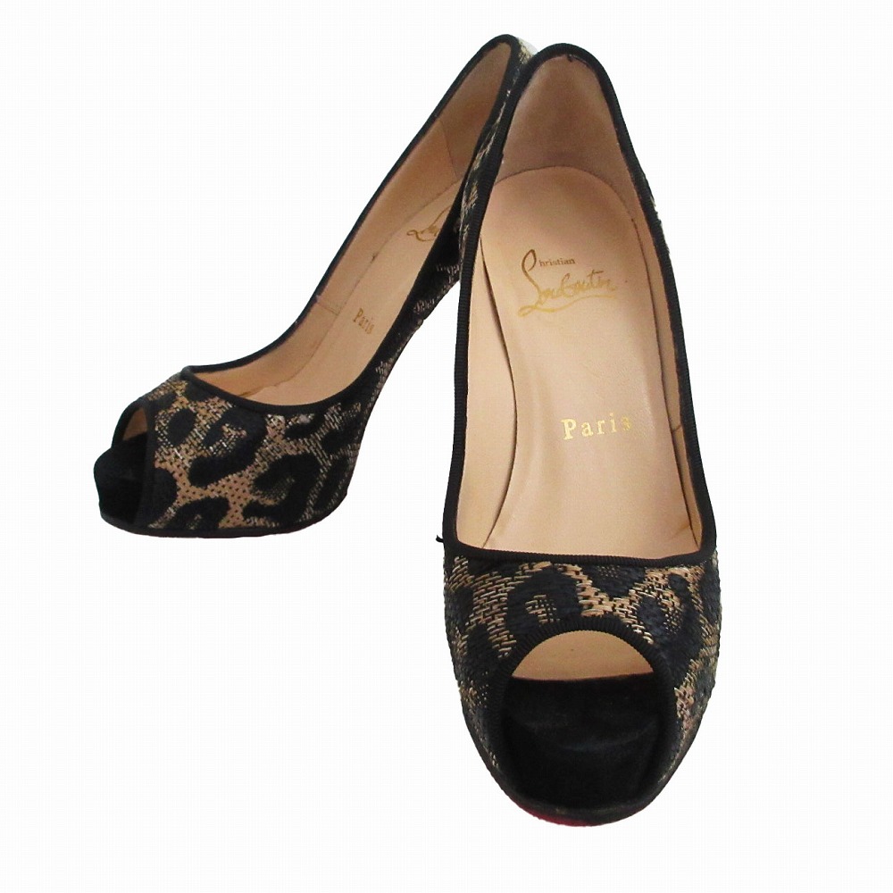 極美品　クリスチャンルブタン　ハラコ　ファー　パンプス　レオパード　ポニーヘア 楽天市場】【靴】Christian Louboutin クリスチャン ルブタン