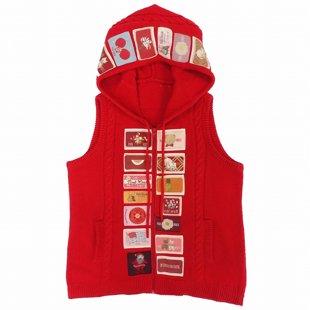 楽天市場】PINK HOUSE ピンクハウス ベスト レッド コットン100