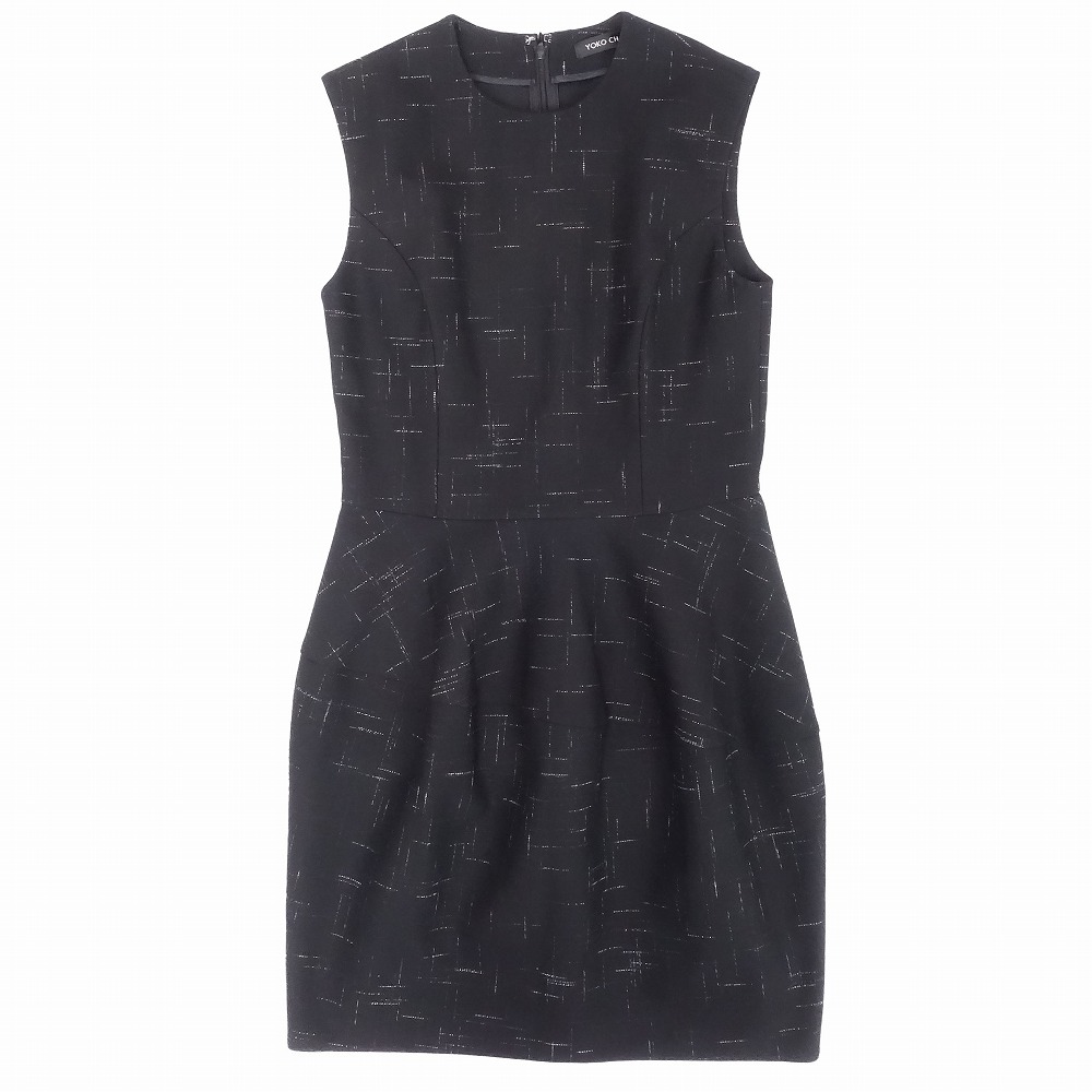 【極美品】 YOCO CHAN ツイード バルーンワンピース ノースリーブ 38 ヨーコチャン ノースリーブ・ツイードバルーンワンピース/YCD