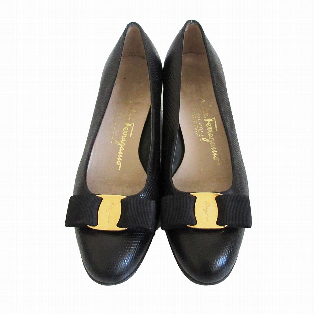 【美品】サルヴァトーレフェラガモ ヴァラリボン ロゴ 金具 レザー パンプス 黒 楽天市場】Salvatore Ferragamo サルヴァトーレフェラガモ