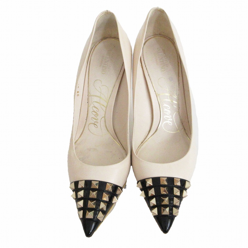 【美品】valentinoヴァレンティノ スタッズ パンプス 37 37 ファッション 37インチヴァレンティノ VALENTINO ロック
