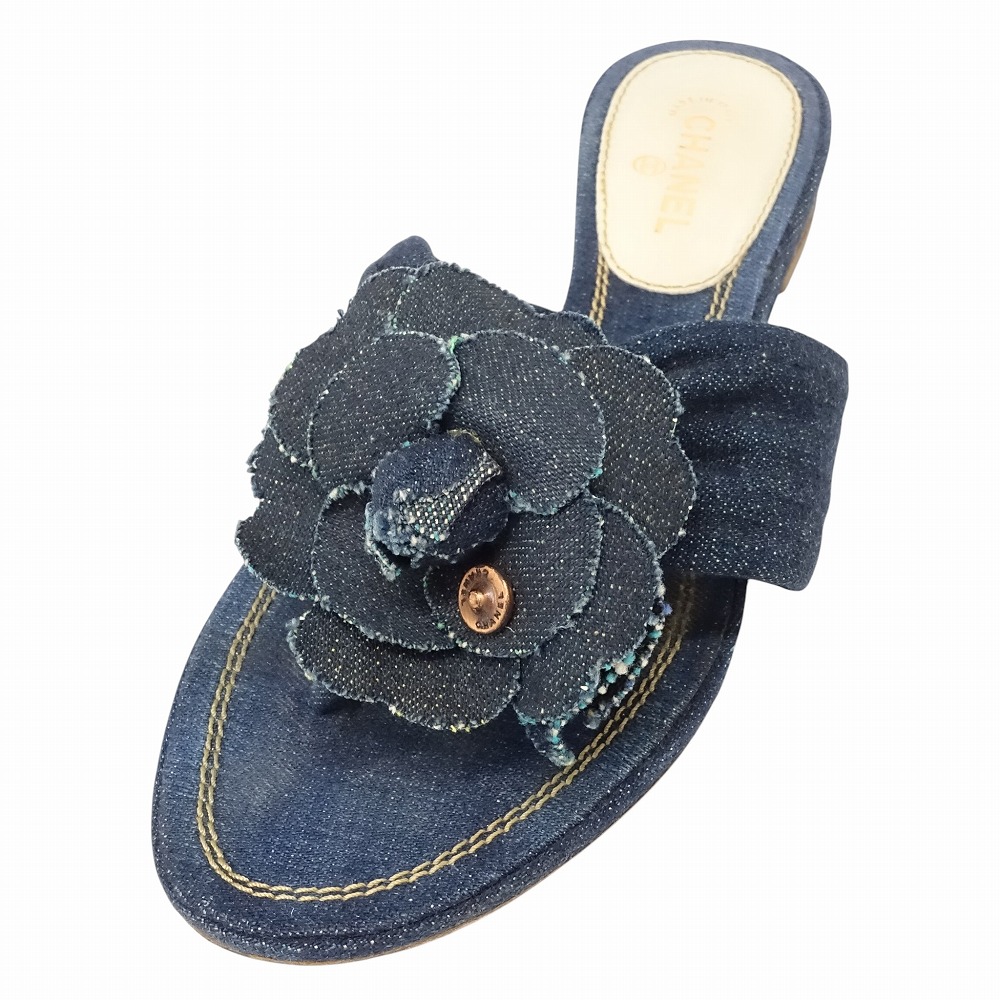 楽天市場】シャネル CHANEL サンダル G45547 厚底 37C サイズ 23.5cm