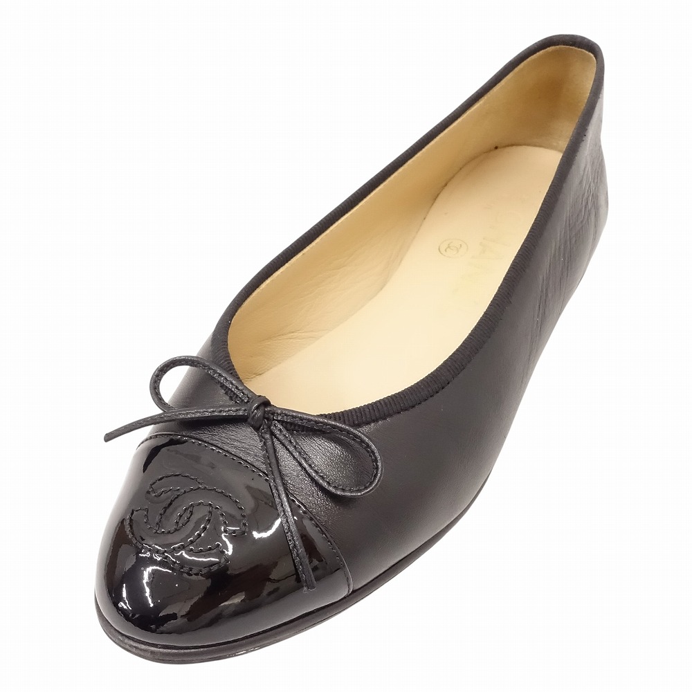 楽天市場】CHANEL シャネル バレエシューズ ブラック #35 1/2C