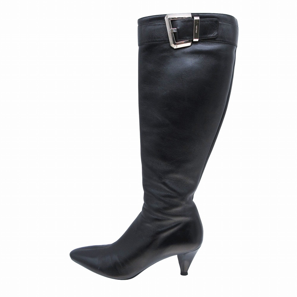 楽天市場】プラダ ロングブーツ ロゴ入り 36 23cm ブラック 黒