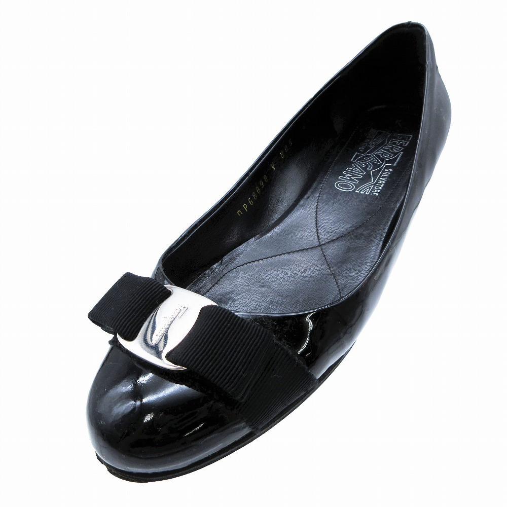 楽天市場】フェラガモ ラバーシューズ ヴァラ ロゴ 6 約23.5cm