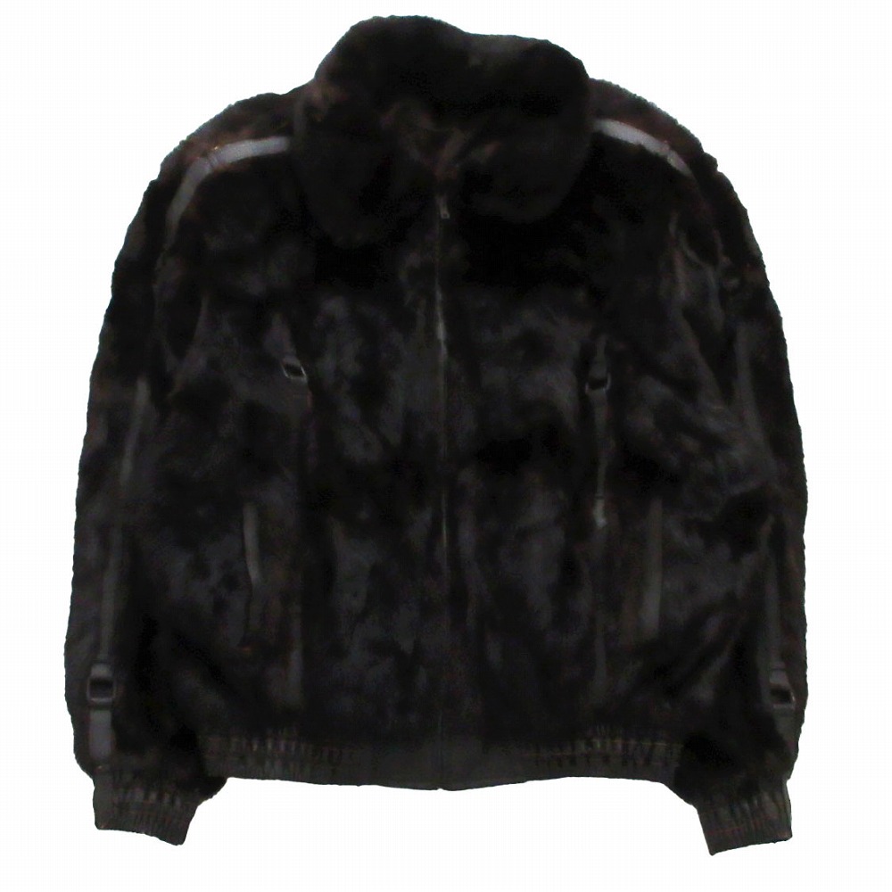 louis feraud ルイフェロー ミンクファー 本毛皮 リアルファー ジップアップジャケット レザーベルトデザイン 50 L メンズ 【中古】