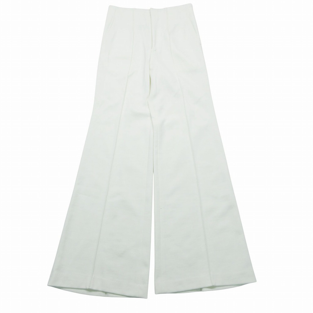 23aw フミカウチダ FUMIKA UCHIDA フレア パンツ スラックス センターシーム ジャージ 36 S ホワイト レディース 【中古】