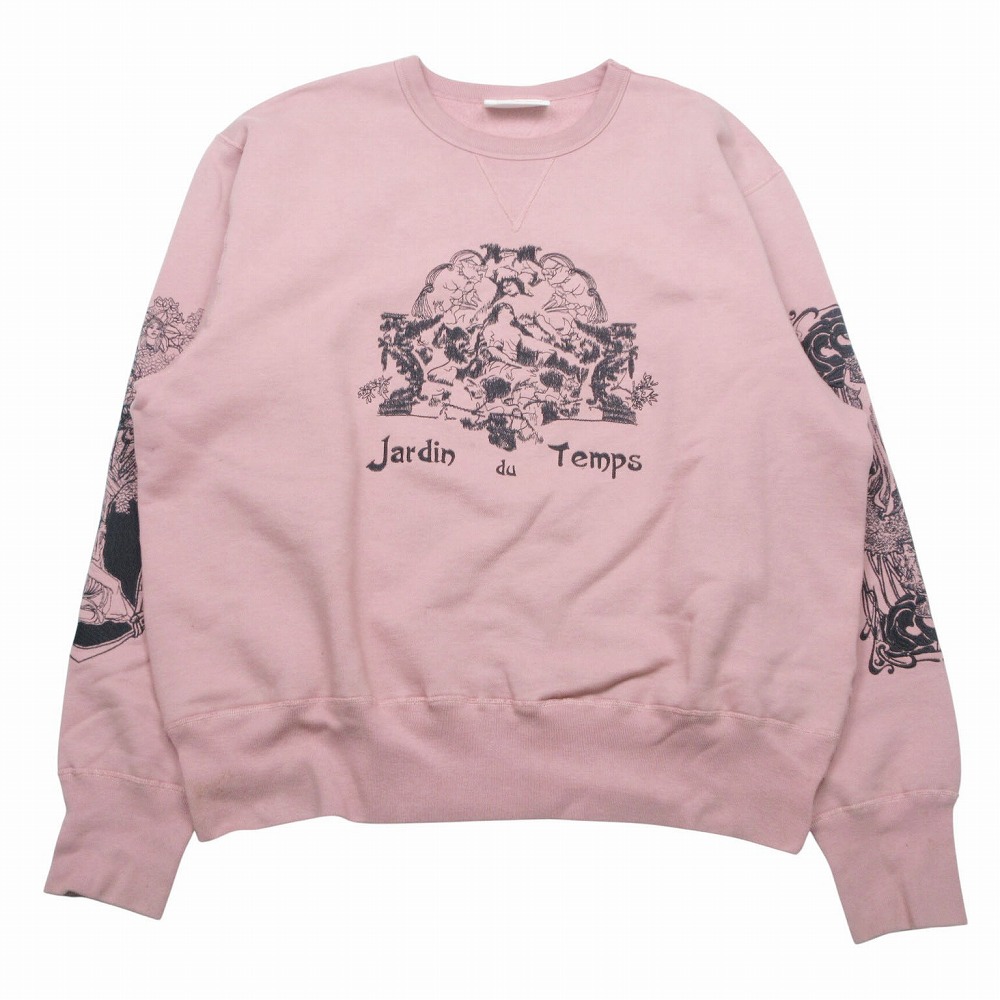 25aw サミュエルゼリグ Samuel Zelig Jardin スウェット トレーナー クルーネック 刺繍 Dusty Rose ピンク XXL メンズ 【中古】