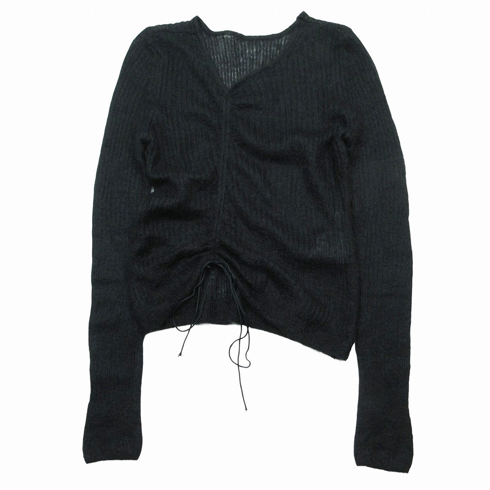 セシリーバンセン CECILIE BAHNSEN USSI PULLOVER モヘア ニット セーター アシンメトリートップス S ブラック レディース 【中古】