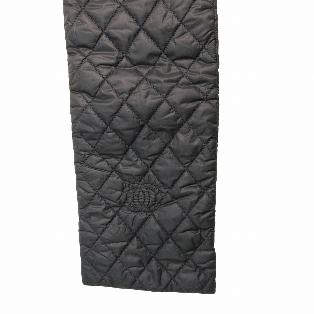 美品 CHANEL シャネル ココマーク マトラッセ キルティング パテッド マフラー ブラック メンズ レディース  【中古】