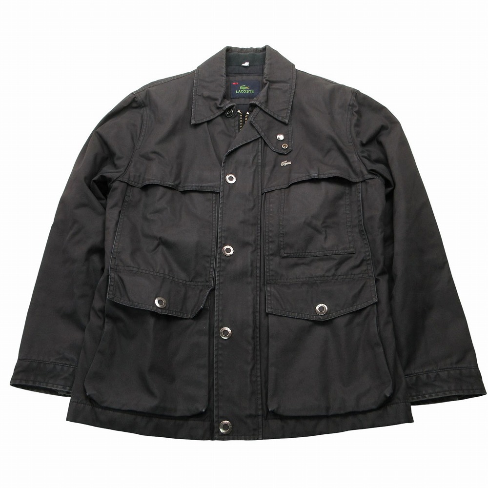 LACOSTE ラコステ コーティング加工 ワークジャケット アウター ブラック BH5707 サイズ48/3 M メンズ 【中古】