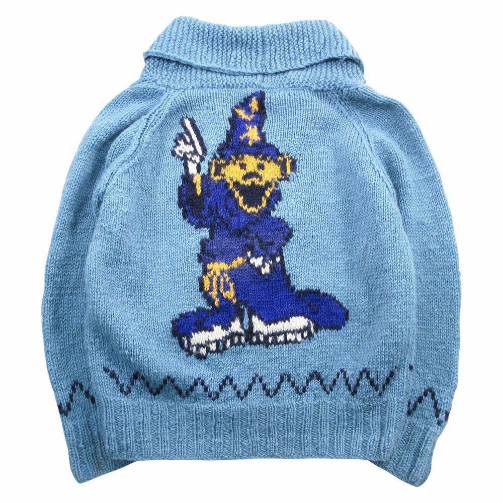 BEARS CHOICE デットベア カウチン ニット ジャケット セーター ジップ カーディガン 長袖 ウール 青 グレイトフルデット 【中古】