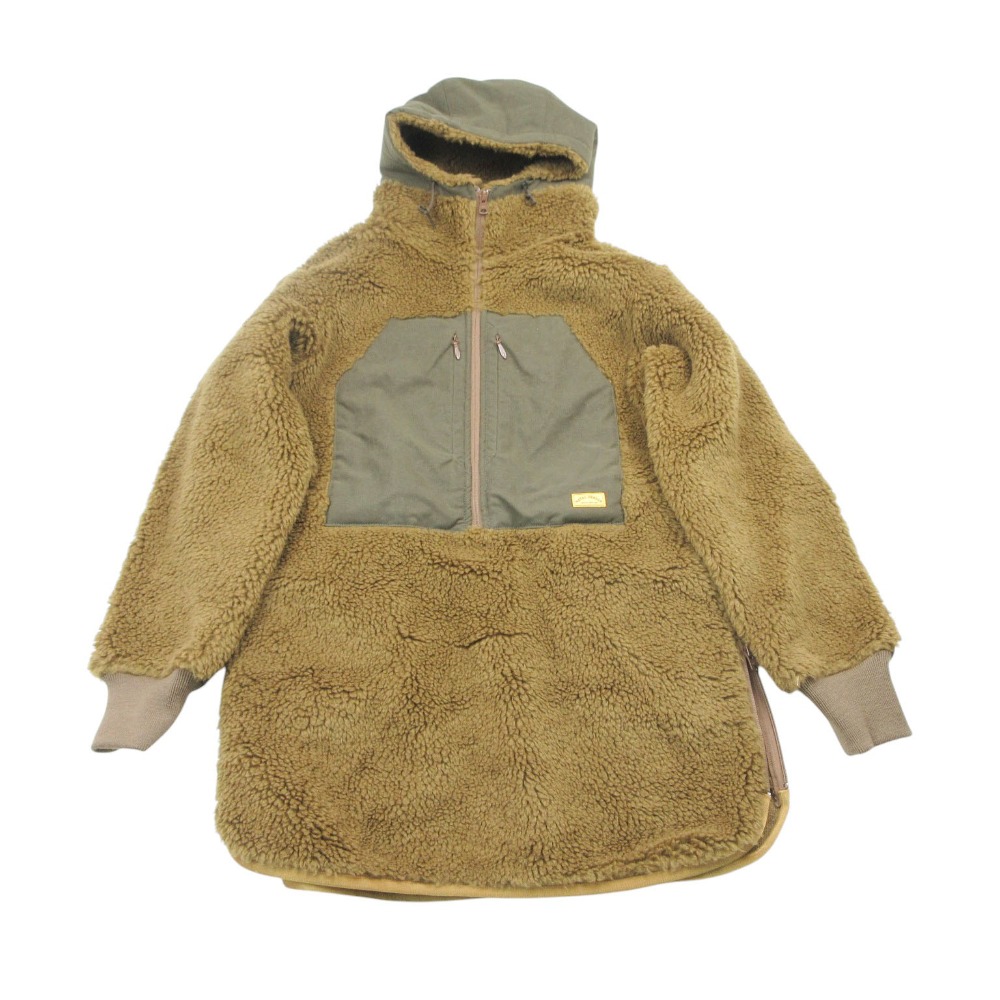 美品 ネイタルデザイン NATAL DESIGN BOA HOODY LONG ボアジャケット コート フーディ ハーフジップ XS ブラウン メンズ 【中古】 15,762円