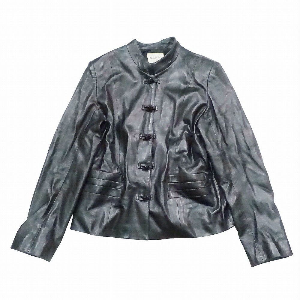 INGEBORG インゲボルグ ラムレザー チャイナジャケット アウター サイズM ブラック P029XLAL04 レディース 【中古】