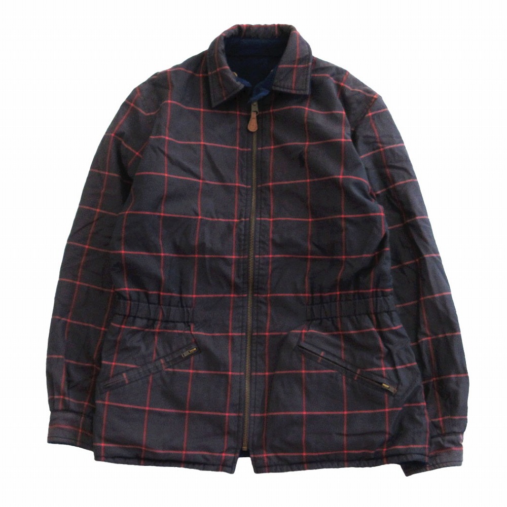 RALPH RAUREN SPORT ラルフローレンスポーツ ヴィンテージ フリースジャケット リバーシブル チェック柄 9 M レディース 【中古】