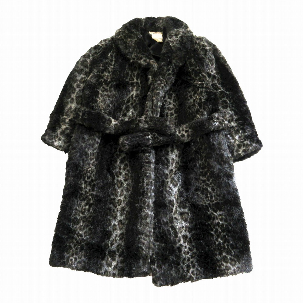 SONIA RYKIEL ソニアリキエル ヴィンテージ ヒョウ柄 フェイクファー ロングコート フランス製 36 S レディース 【中古】