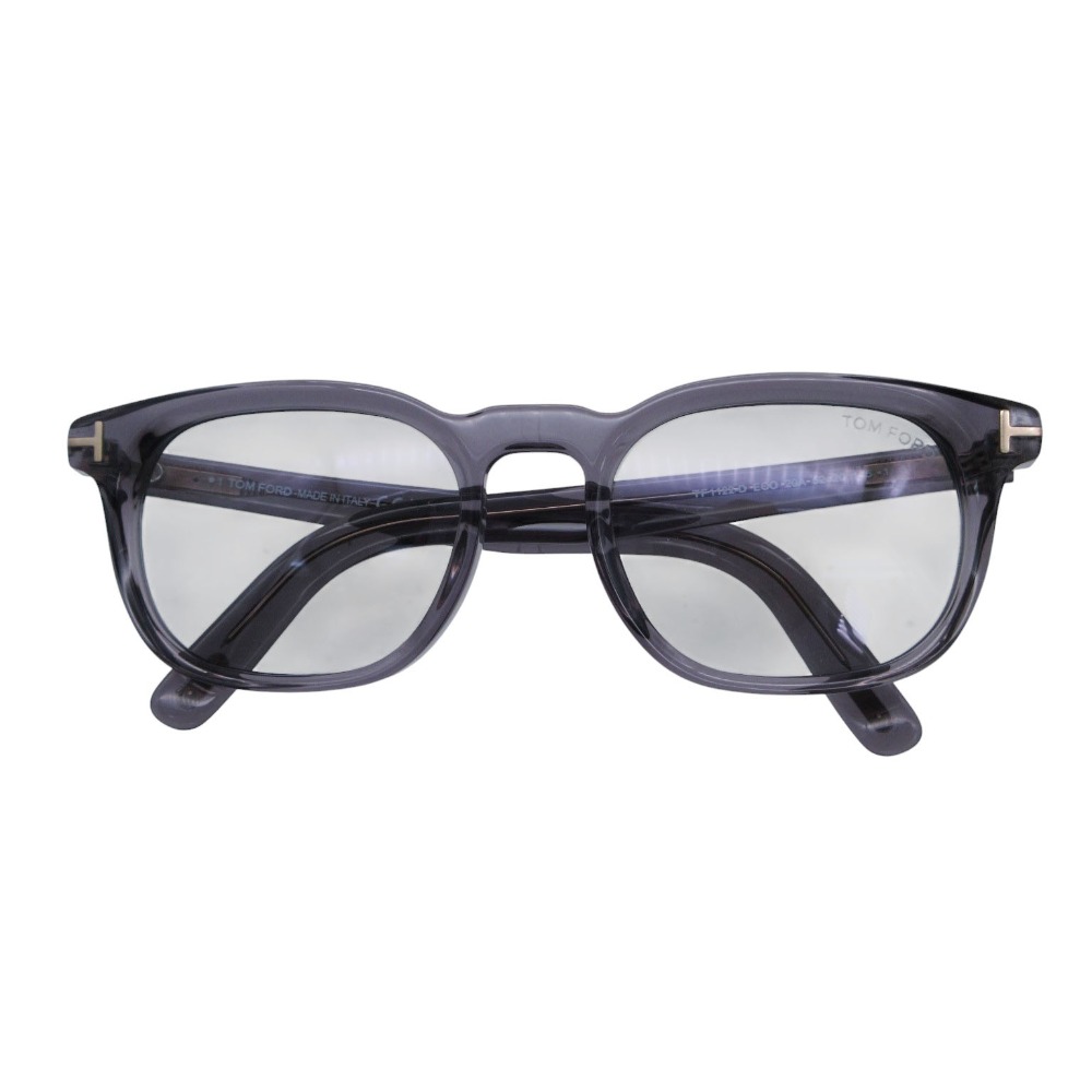 美品 トムフォード TOM FORD TF1122-D ECO 20A サングラス ウェリントン型 ロゴ セルフレーム アイウェア グレー レディース 【中古】