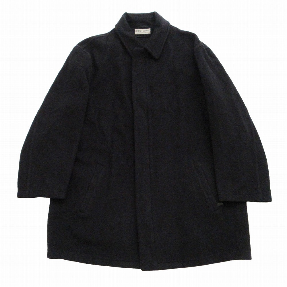 GIORGIO ARMANI ジョルジオアルマーニ ウールカシミヤ ジップコート アウター ブラック サイズ50 L メンズ 【中古】