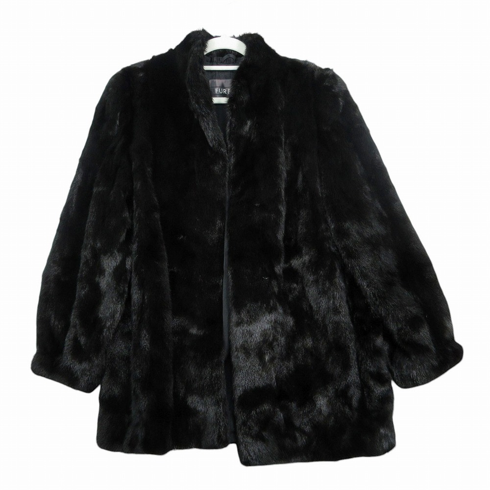 FUR FLASH MOONBAT ムーンバット リアルファー ミンクファー 本毛皮 ブラック サイズ13 L レディース 【中古】 13,650円