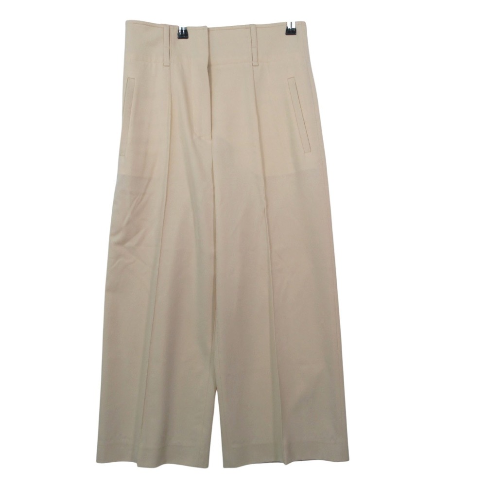 22ss HERMES エルメス スラックス パンツ センターシーム ウール ボトムス 2E0407DP サイズ34 XS アイボリー レディース 【中古】