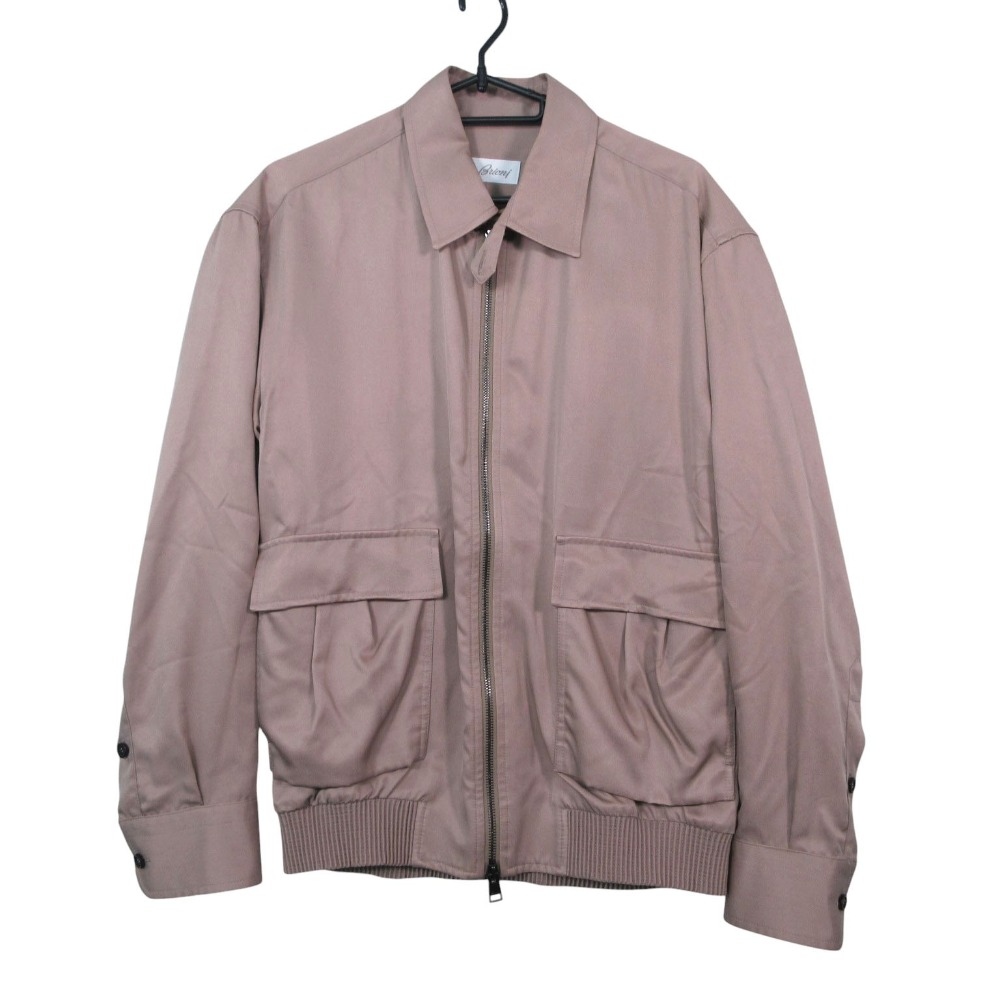 Brioni ブリオーニ シルク100％ ジャケット ブルゾン ボンバージャケット スイングトップ イタリア製 XS ピンク系 メンズ 【中古】