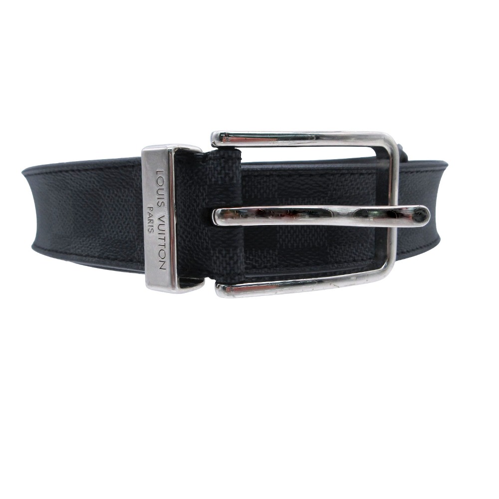 LOUIS VUITTON ルイヴィトン ベルト サンチュール ポンヌフ ダミエ グラフィット キャンバス M9402 ブラック 黒 メンズ 【中古】