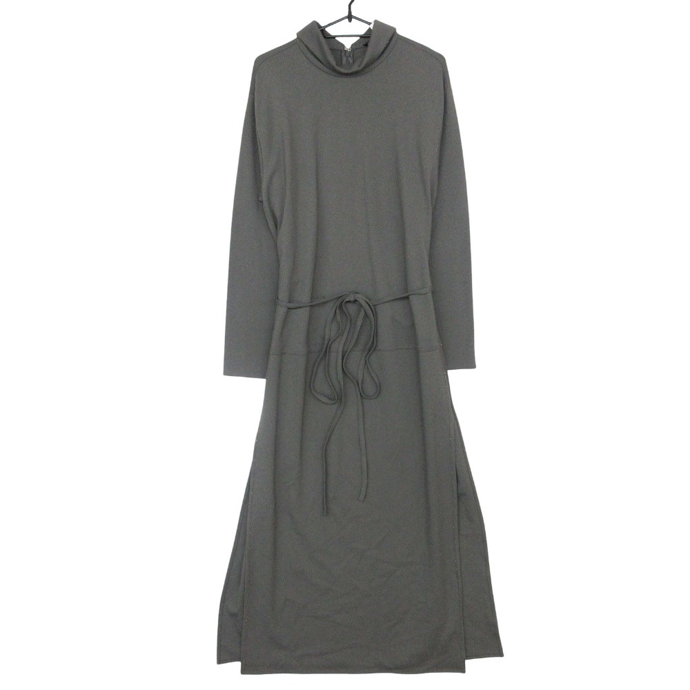 FABIANA FILIPPI ファビアナフィリッピ モニーレ装飾 ハイネック ロングワンピース 長袖 グレー サイズ40 XS レディース 【中古】