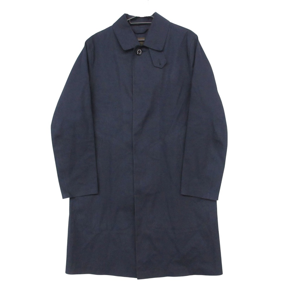 MACKINTOSH マッキントッシュ ゴム引き ステンカラー コート ミドル丈 ジャケット ブルゾン アウター 36/S ネイビー メンズ 【中古】
