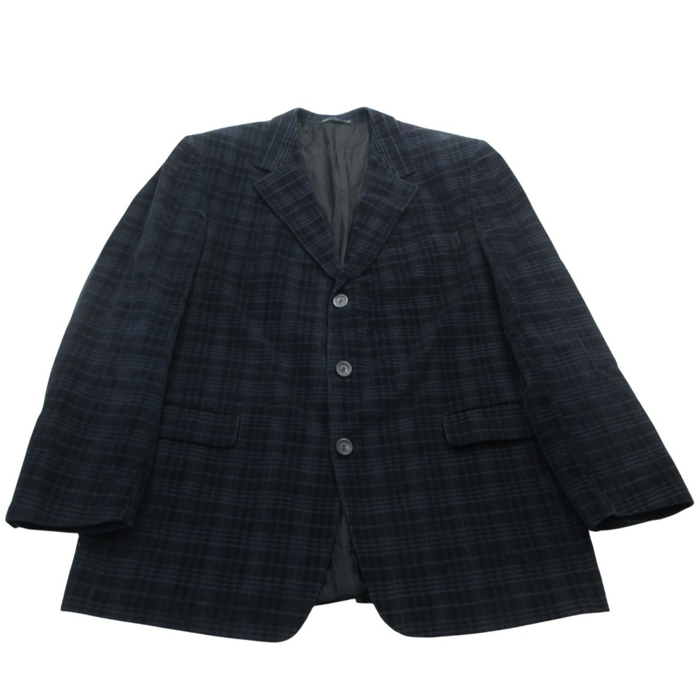 Vintage GIANNI VERSACE ジャンニヴェルサーチ コール天 テーラード 上衣 スポーツジャケット 裏メデューサ柄 56 3XL 薄墨色 【中古】