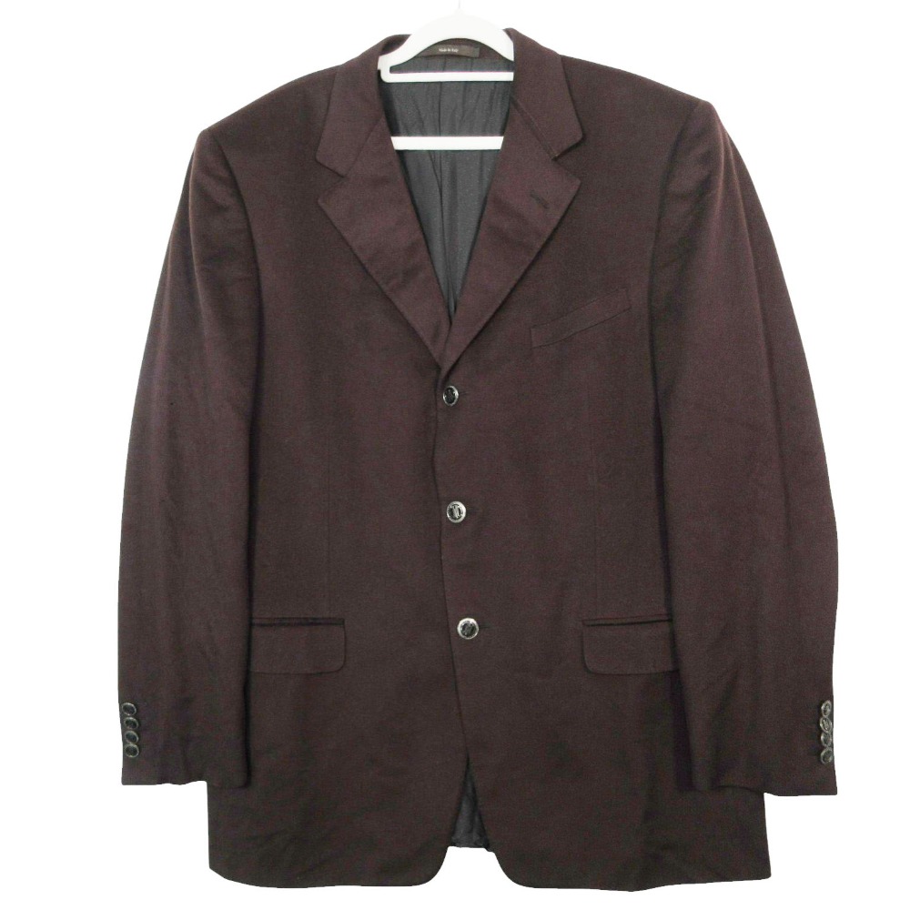 Vintage GIANNI VERSACE ジャンニヴェルサーチ カシミール雑ぜ合わせる テーラード 上衣 3B スポーツジャケット 裏メデューサ 54 2XL  【中古】