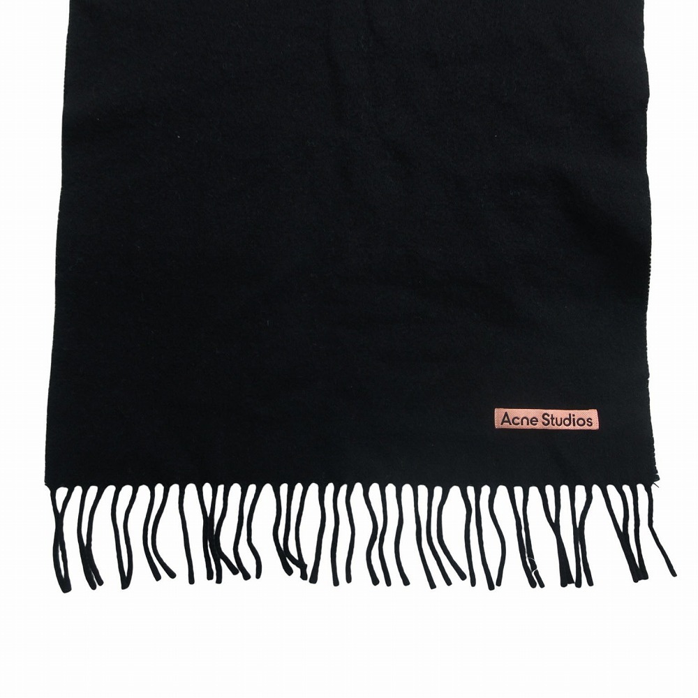 Acne Studious アクネステュディオスCA0086 羊毛 えり巻き 200×45糎 黒いこと レディース 【中古】