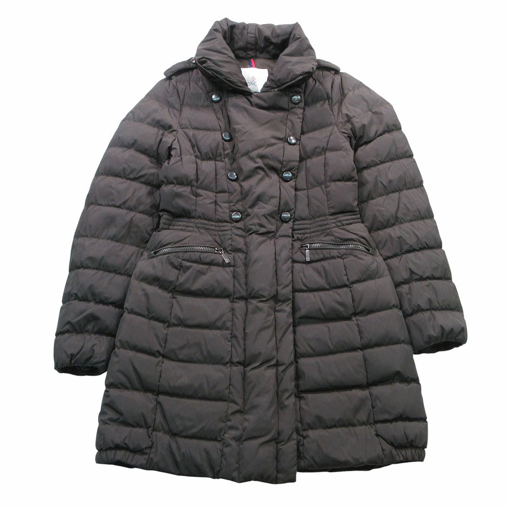 MONCLER モンクレール PEUPLIER ププリエ ダウンコート ダブル スタンドカラー レディース ダークブラウン 0 XS 【中古】｜コムレイドバージ店
