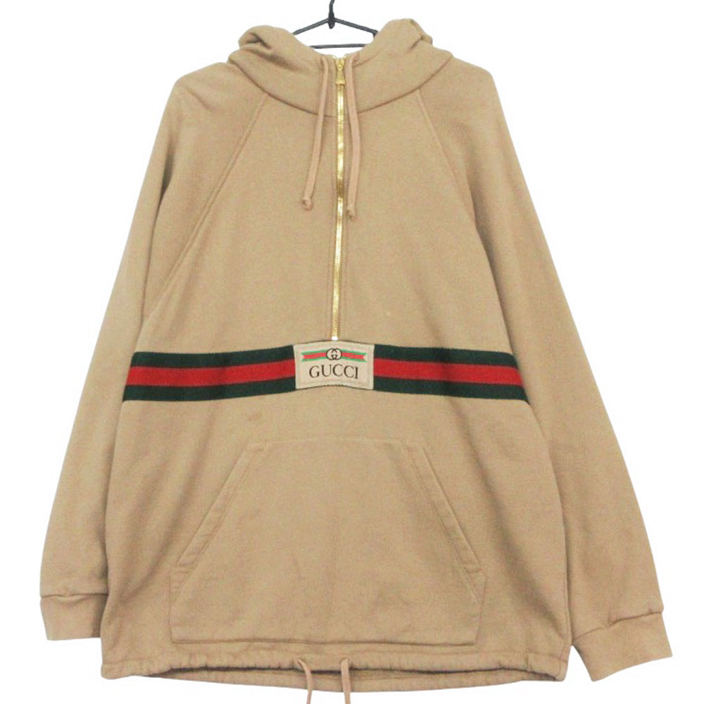 GUCCI グッチ ウェッブ 付け札 シェリー酒生産ライン スウェットプルオーバーパーカー トップス 644656 XJC3W M レディース  【中古】