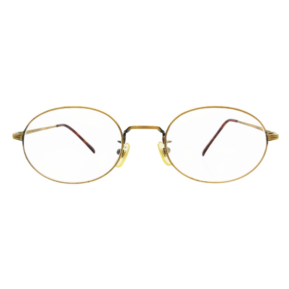 白山メガネ店 Oval オーバル 水呑み メガネ hakusan ゴールド gold メガネ 一こま 眼鏡 アイウェア 日本製 メンズ 【中古】