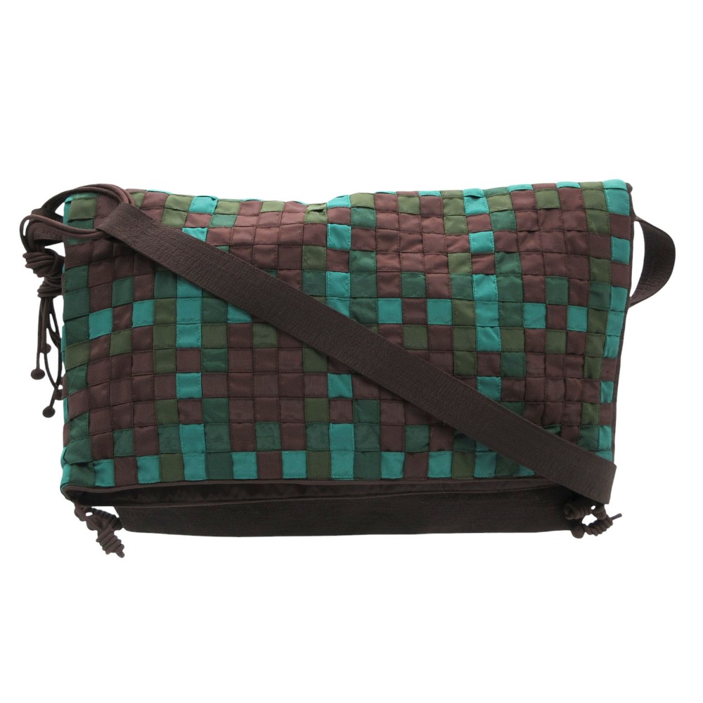 ISSEY MIYAKE イッセイミヤケ TaMaSHa タマシャ ショルダーバッグ 編み込み フラップ 斜め掛け カバン 鞄 ブラウン レディース 【中古】